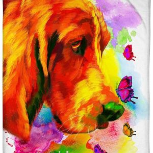 Colorful Basset Hound Butterfly Custom Design For Dog Lovers Blanket