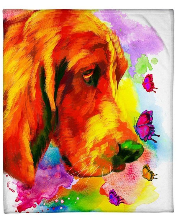 Colorful Basset Hound Butterfly Custom Design For Dog Lovers Blanket