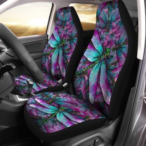 Colorful Dragonfly Car Seat Covers Custom Cool Car Accessories