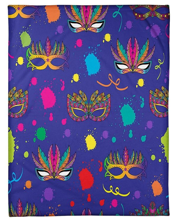 Colorful Festive Pattern Mardi Gras Blanket