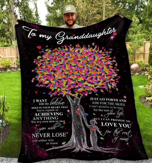 Colorful Tree  Giving Granddaughter Love You For The Rest Of Mine Blanket