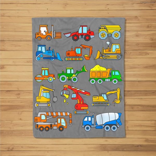 Construction Excavator For Boys Girls Men And Women Fleece Blanket