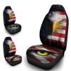 Cool Eye Eagle Car Seat Covers Custom American Flag Car Accessories