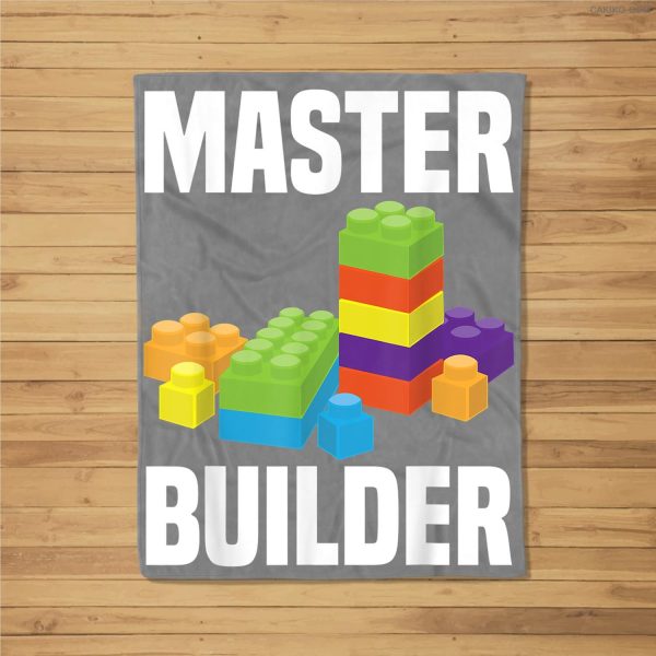 Cool Master Builder Funny Building Blocks Gift Men Women Fleece Blanket