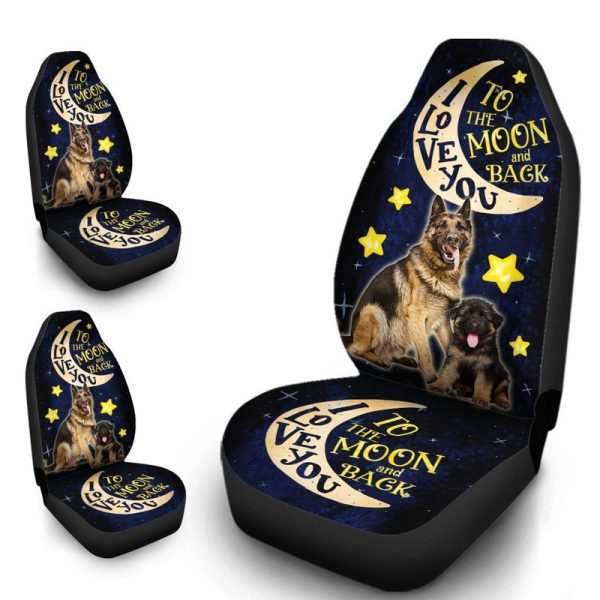 Coolest German Shepherd Dad Car Seat Covers Custom I Love You To The Moon And Back Car Accessories