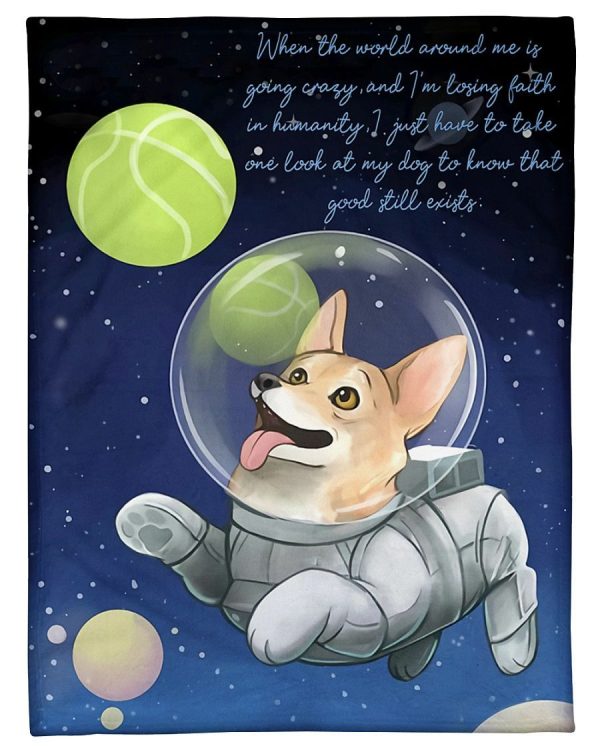 Corgi Astronaut DZ Blanket