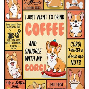 Corgi Coffee Blanket