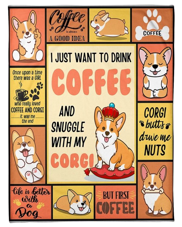 Corgi Coffee Blanket