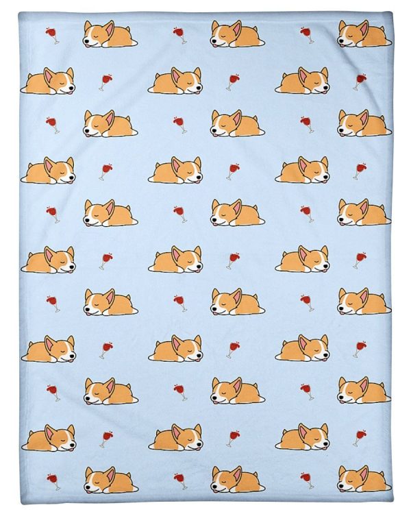 Corgis Wine Blanket