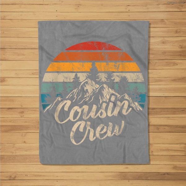 Cousin Crew Camping Outdoor Sunset Summer Camp Fleece Blanket