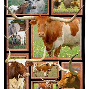 Cow Texas Longhorn Cows Blanket