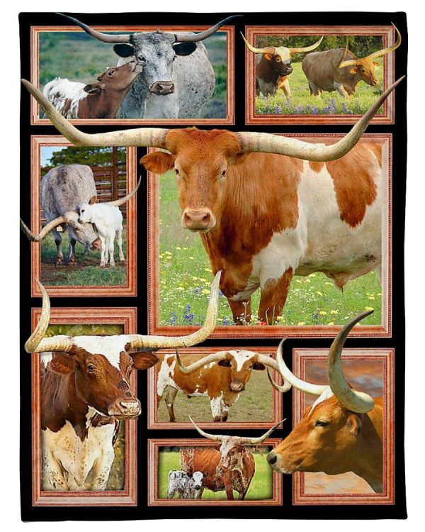 Cow Texas Longhorn Cows Blanket