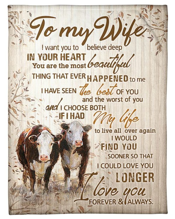 Cow To My Wife I Choose Both Blanket