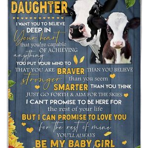 Cow You’ll Always Be My Baby Girl Blanket