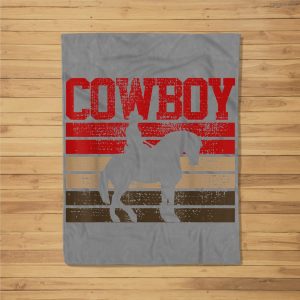 Cowboy Rodeo Horse Gift Country Fleece Blanket