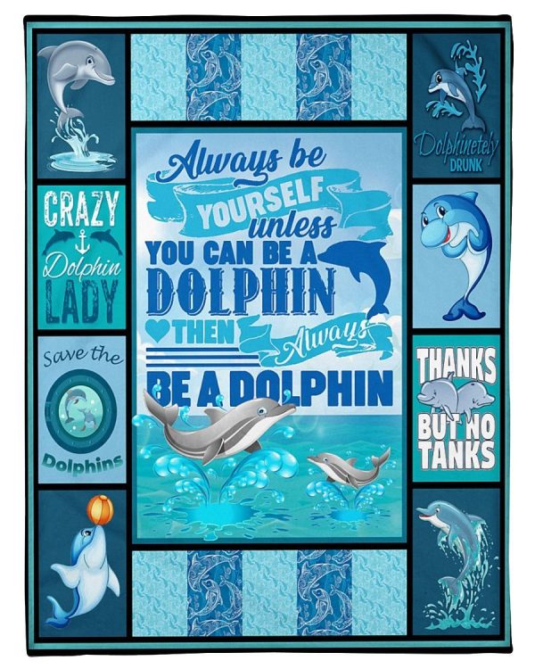 Crazy Dolphin Lady Blanket