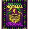 Crazy Skull Mardi Gras Blanket