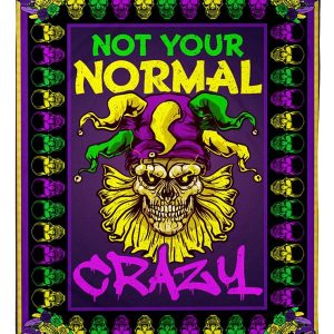 Crazy Skull Mardi Gras Blanket