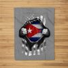 Cuba Usa Flag Cuban American Fleece Blanket