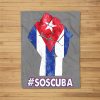 Cuban Protest Fist S.O.S. Cuba Libre Libertad #Soscuba Lucha Fleece Blanket