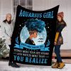 Custom Blanket Aquarius Girls Black Queen Blanket – Fleece Blanket