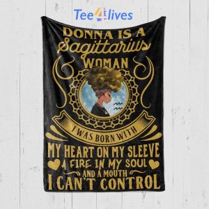 Custom Blanket Sagittarius Girls Black Queen Blanket – Fleece Blanket (New Custom)