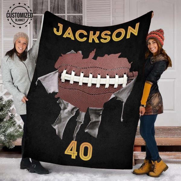 Custom Football Torn Blanket