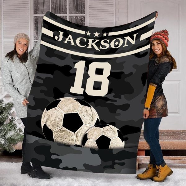 Custom Soccer Camouflage Pocket Blanket