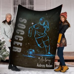 Custom Soccer Sparkle Blanket