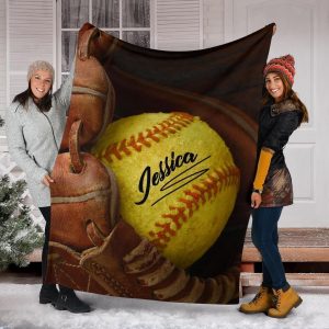 Custom Softball Old Glove Blanket