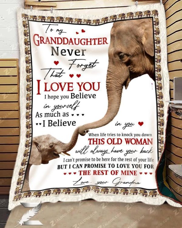 Custom  – Elephant – To My Granddaughter (grandma) – When Life Tries To Knock You Down Blanket