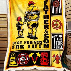 Custom  – Firefighter  – Father And Son – Best Friends For Life Blanket