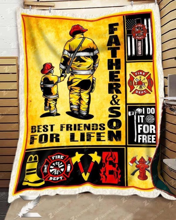 Custom  – Firefighter  – Father And Son – Best Friends For Life Blanket