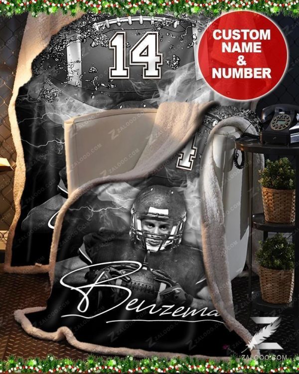 Custom  – Football – Black & White2 Blanket