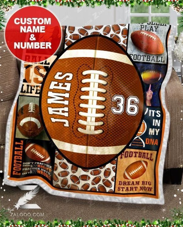 Custom  – Football – Eat Sleep Play Blanket