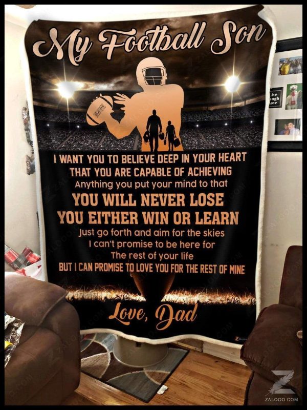 Custom  – Football – To My Son (dad) – I Can Promise Blanket