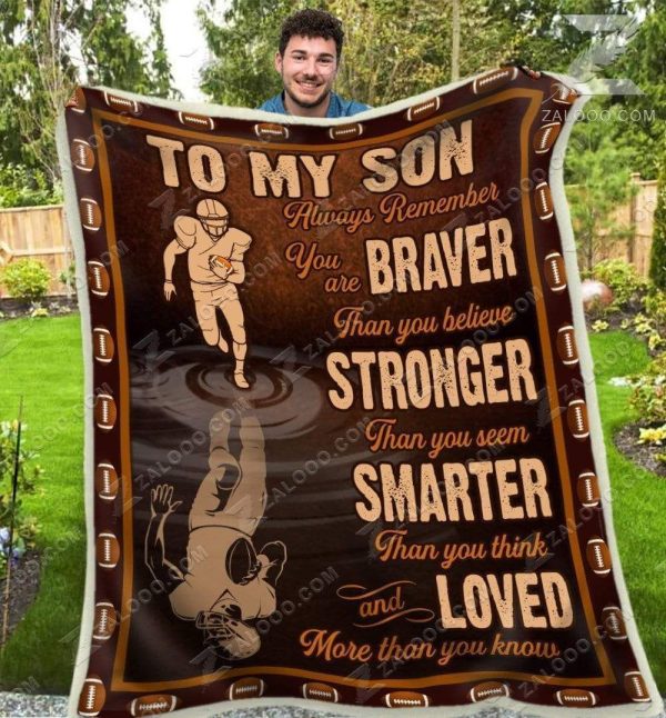 Custom  – Football – To My Son – Always Remember Blanket