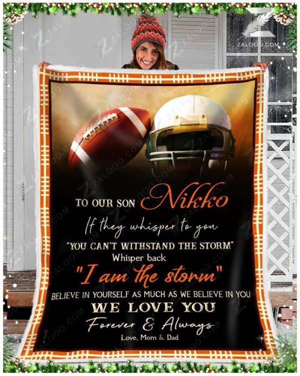 Custom  – Football – To Our Son Nikko Blanket