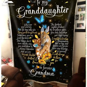 Custom  – For Granddaughter From Grandma – Deer – I Will Always Be There For You – Heart Blanket