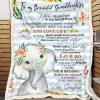 Custom  – For Granddaughter From Grandma – Elephant – Remember To Be Awesome Blanket