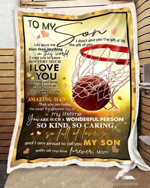 Custom  – For Son From Mom – Basketball – Life Gave Me The Gift Of You Blanket