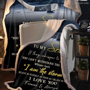 Custom  – Hockey – To My Son – I Love You2 Blanket