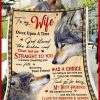 Custom  – To My Wife – Wedding Anniversary – Wolf – God Blessed The Broken Road Blanket