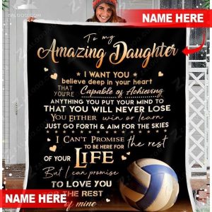 Custom  – Volleyball – To My Daughter (mom) – You Will Never Lose Blanket