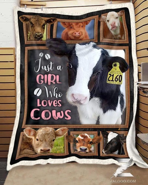 Customized Cow  – Just A Girl Who Loves Cows Blanket