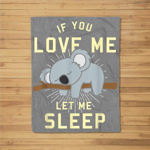 Cute Animal Gift Idea Sleeping Koala Fleece Blanket