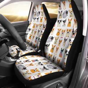 Cute Dog Face Car Seat Covers Custom Dog Car Accessories