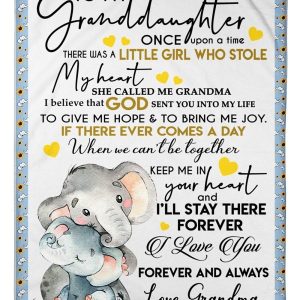 Cute Elephant From Grandma With Lovely Words To Granddaughter Blanket