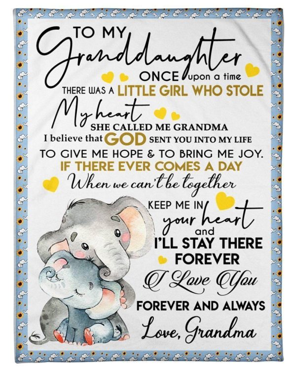 Cute Elephant From Grandma With Lovely Words To Granddaughter Blanket