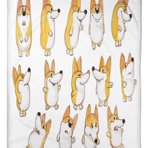 Cute Sleepaholic Corgi Dogs Blanket